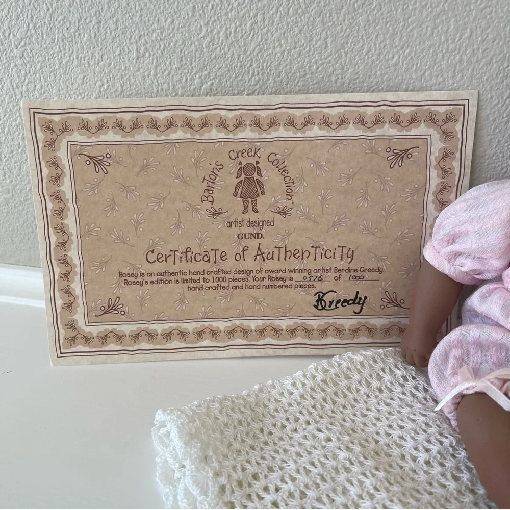 Berdine Creedy Rosey Porcelain Baby Doll 10 Inch